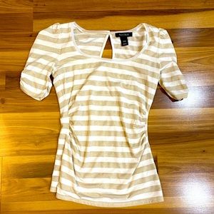 Women’s white house black market gold top